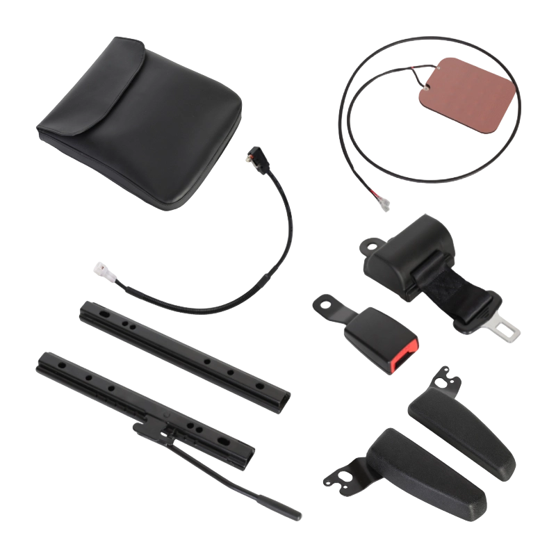 BF1-2 ที่นั่งรถยกพนักพิงไวนิลแบบพับได้สีดำราคาประหยัดสำหรับกลุ่มยานพาหนะในคลังสินค้า