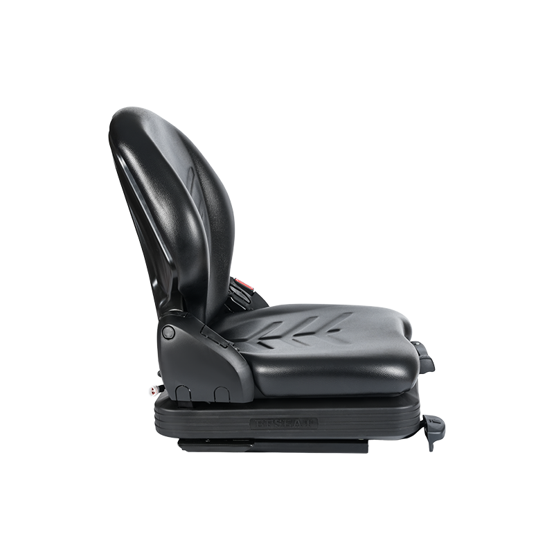 BF16 ที่นั่งระบบกันสะเทือนแบบกลไกทดแทนไวนิลโปรไฟล์ต่ำสำหรับอุปกรณ์ขนถ่ายวัสดุ - สีดำพร้อม EN13490 IT1+IT2