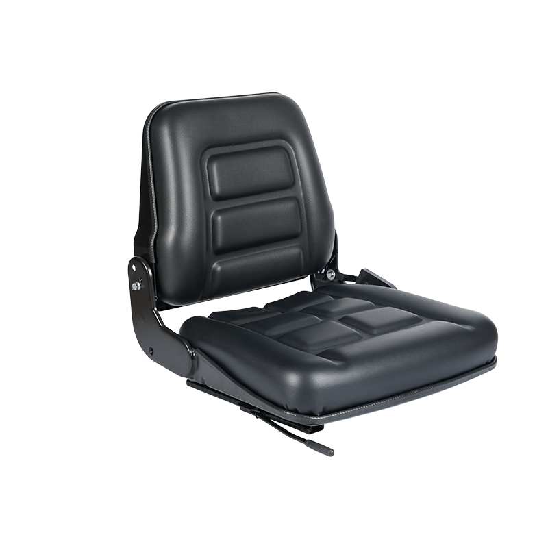 BF1-2 ที่นั่งรถยกพนักพิงไวนิลแบบพับได้สีดำราคาประหยัดสำหรับกลุ่มยานพาหนะในคลังสินค้า