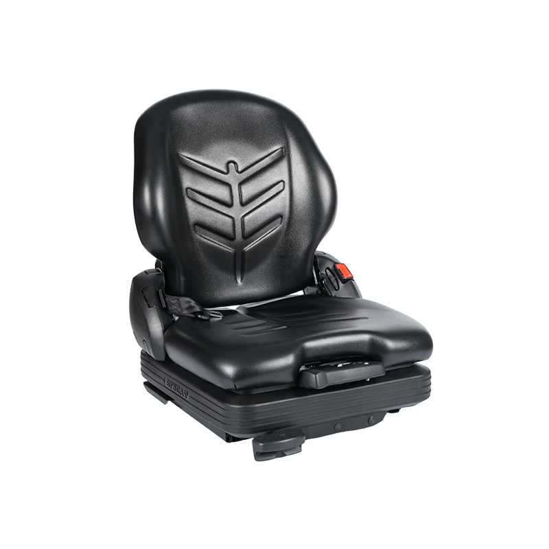 BF16 ที่นั่งระบบกันสะเทือนแบบกลไกทดแทนไวนิลโปรไฟล์ต่ำสำหรับอุปกรณ์ขนถ่ายวัสดุ - สีดำพร้อม EN13490 IT1+IT2